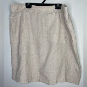 Simons contemporary cream 100% linen skirt